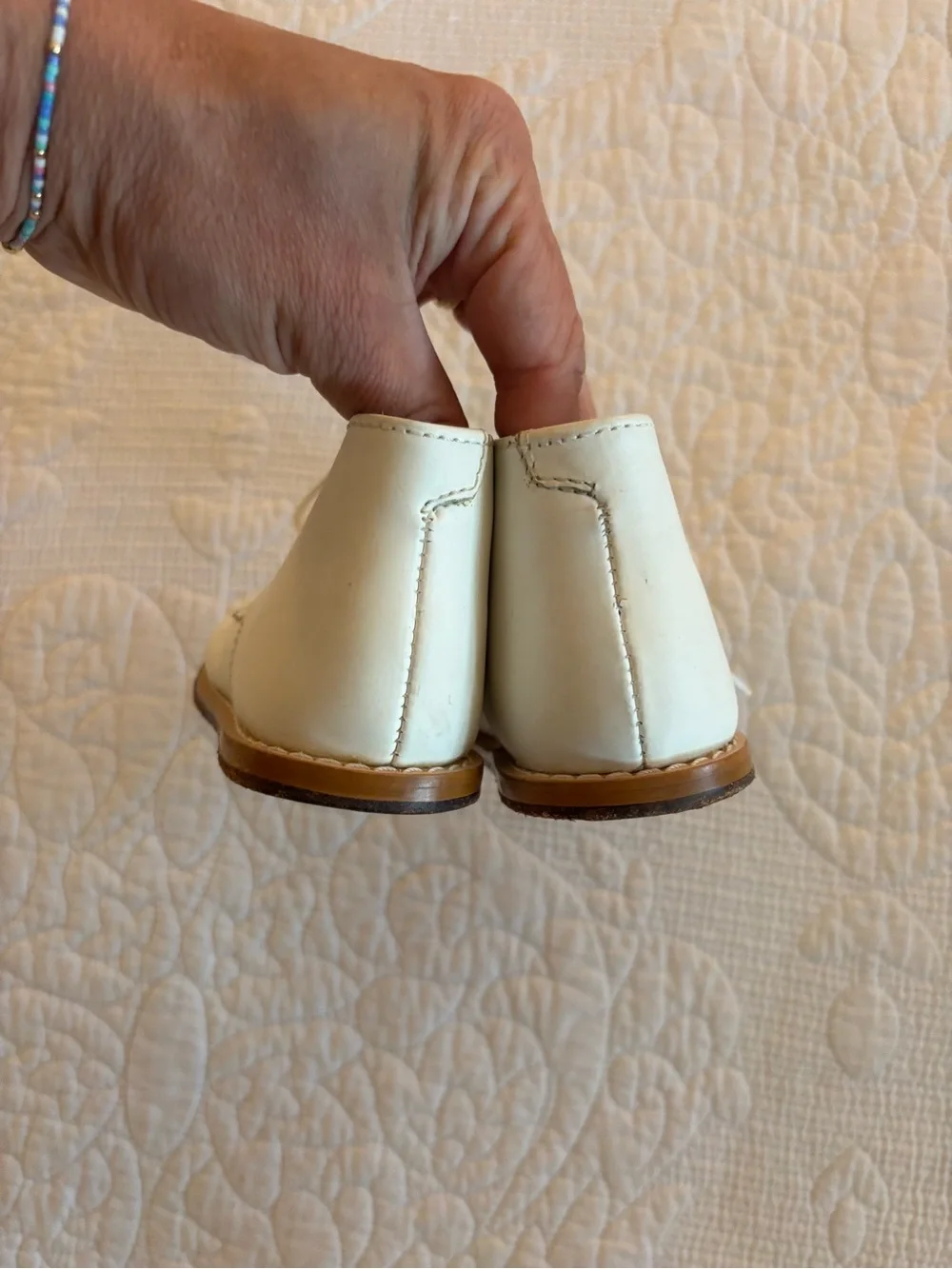 Josmo White Baby Leather Lace-Up Oxford Shoes